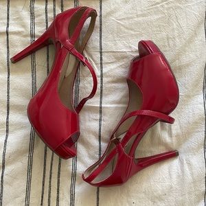 Red high heels sandals